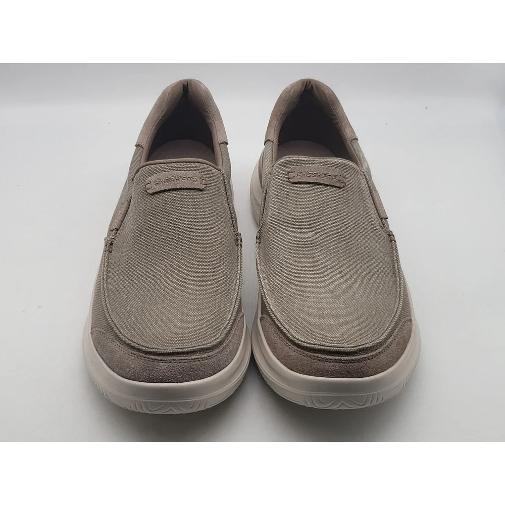 Skechers Hastings Vigo Mens 13 Taupe Slip On Casual Shoes  display picture 1